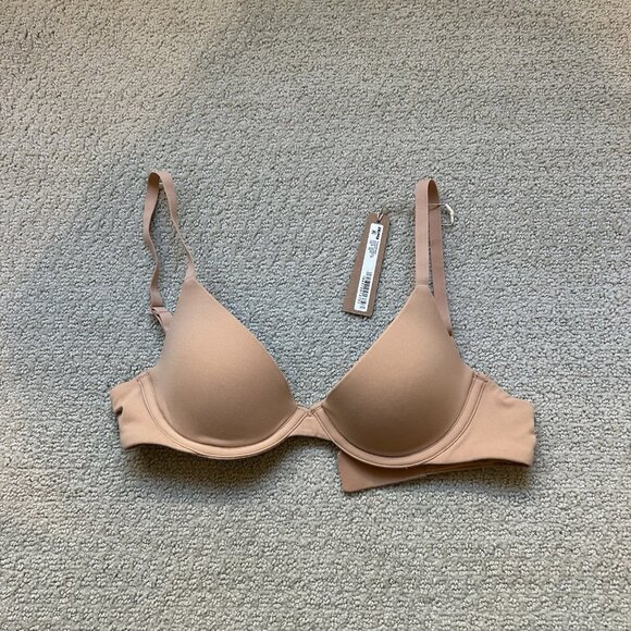 SKIMS Women’s Fits Everybody Scoop Plunge Bra in Ochre Beige Size 32B - Picture 3 of 9